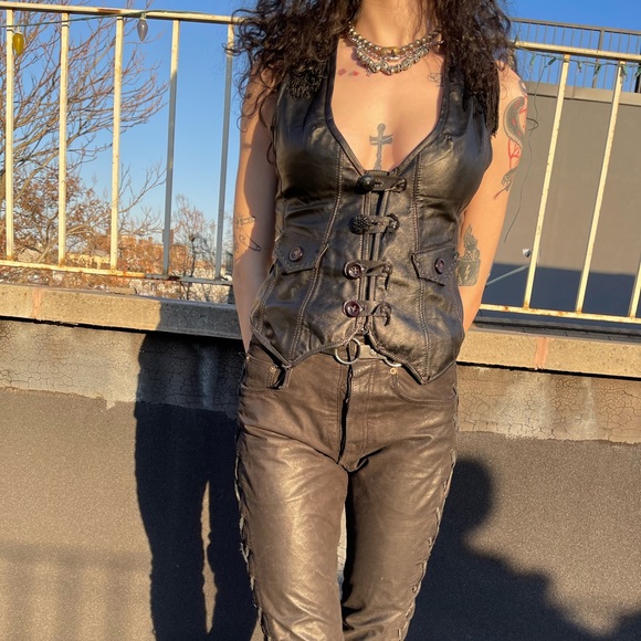 Custom Fringe Leather Vest - Picture 1 of 2